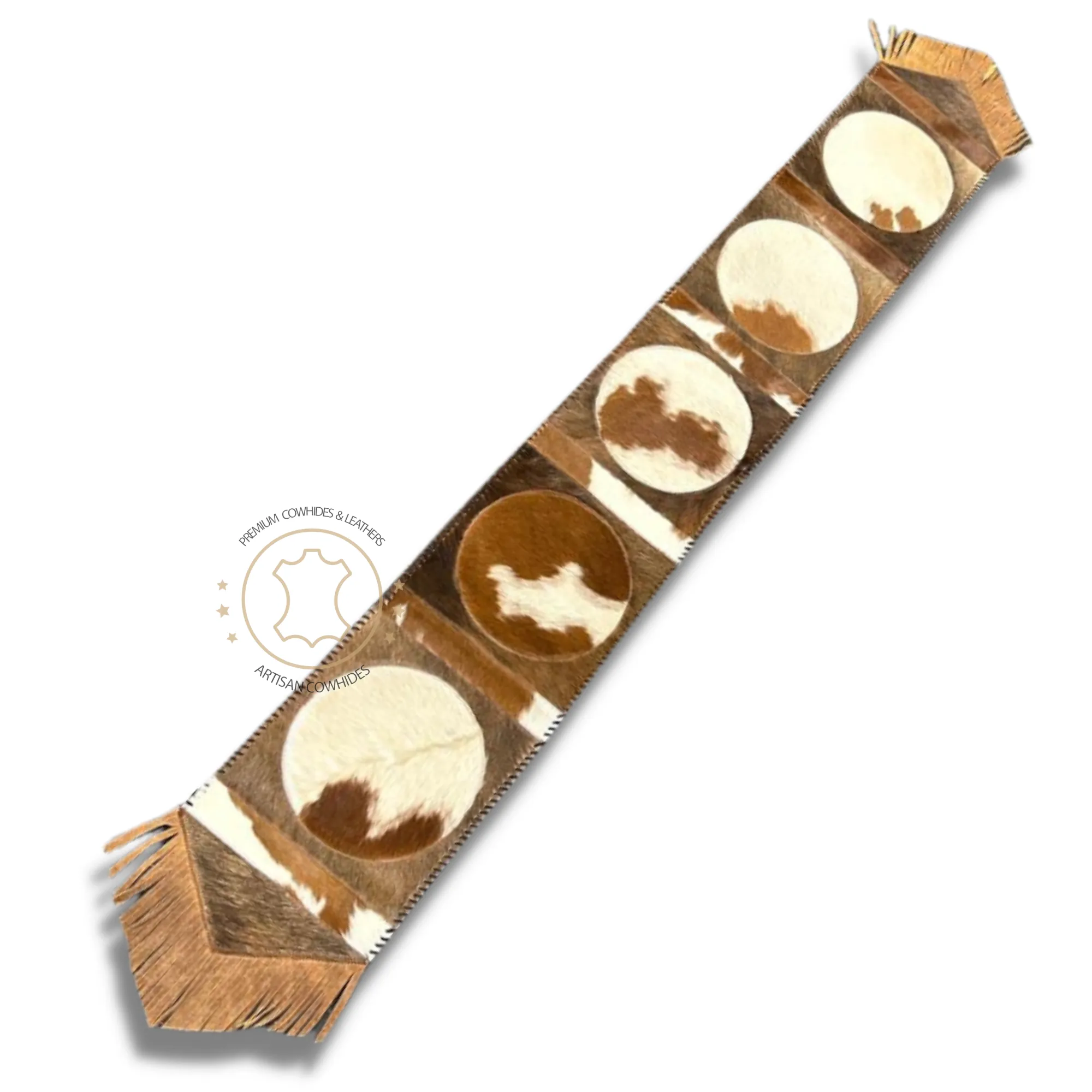 Cowhide Table Runner Solid Design 7ft long - Table Decor Runner
