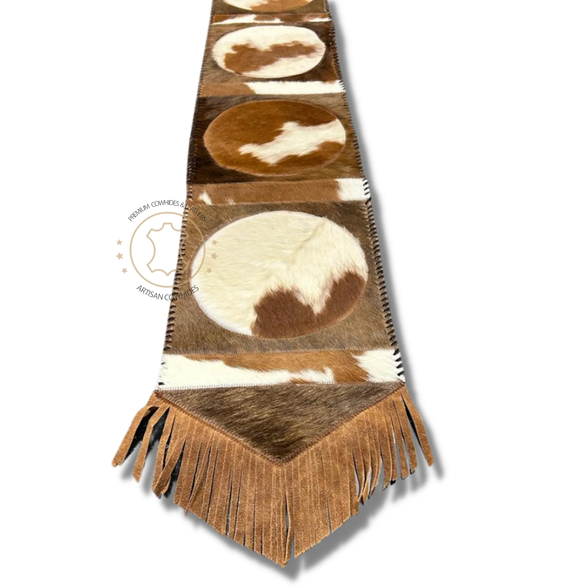 Cowhide Table Runner Solid Design 7ft long - Table Decor Runner
