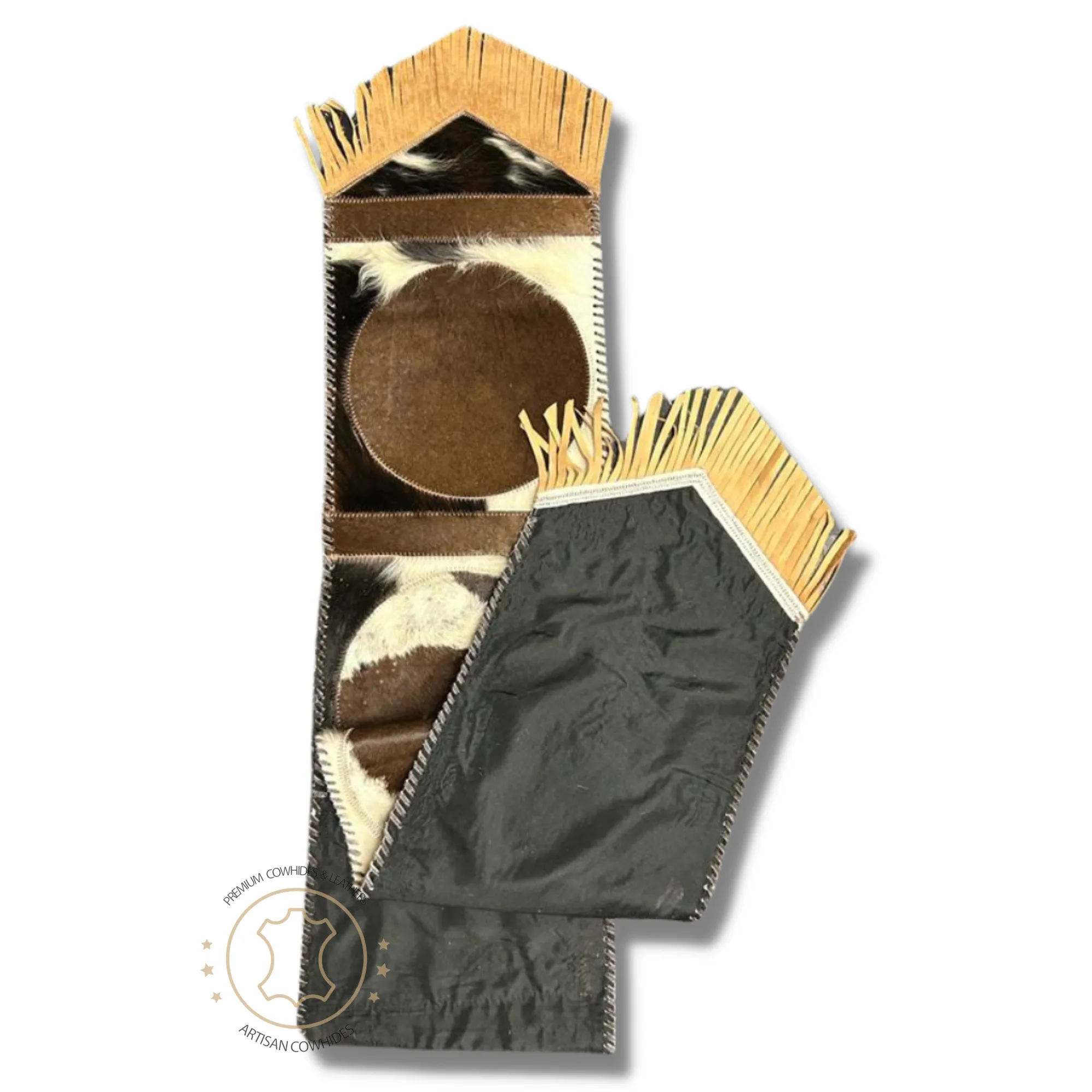 Cowhide Table Runner Solid Design 7ft long - Table Decor Runner