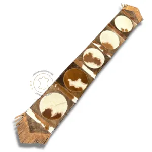 Cowhide Table Runner Solid Design 7ft long - Table Decor Runner