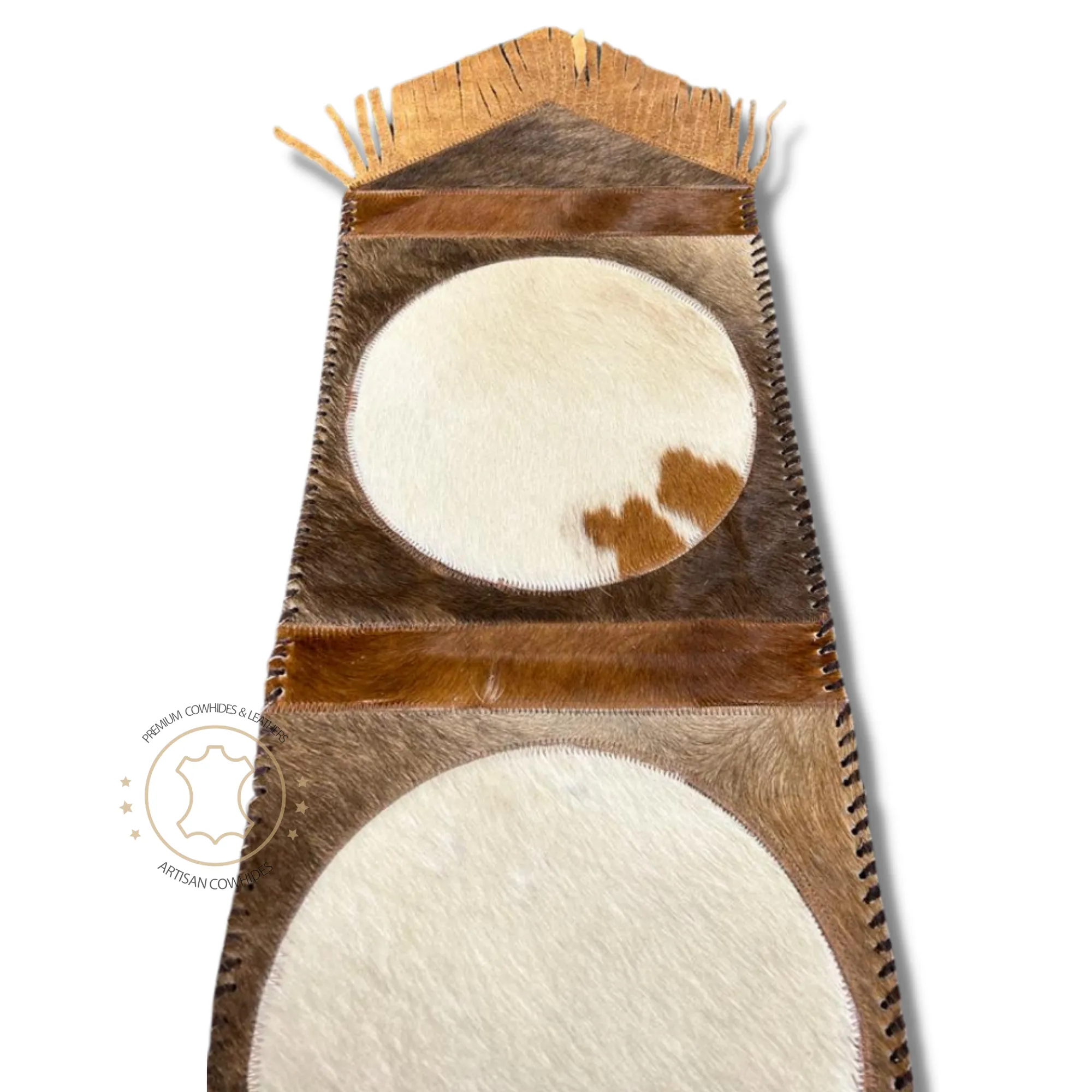 Cowhide Table Runner Solid Design 7ft long - Table Decor Runner