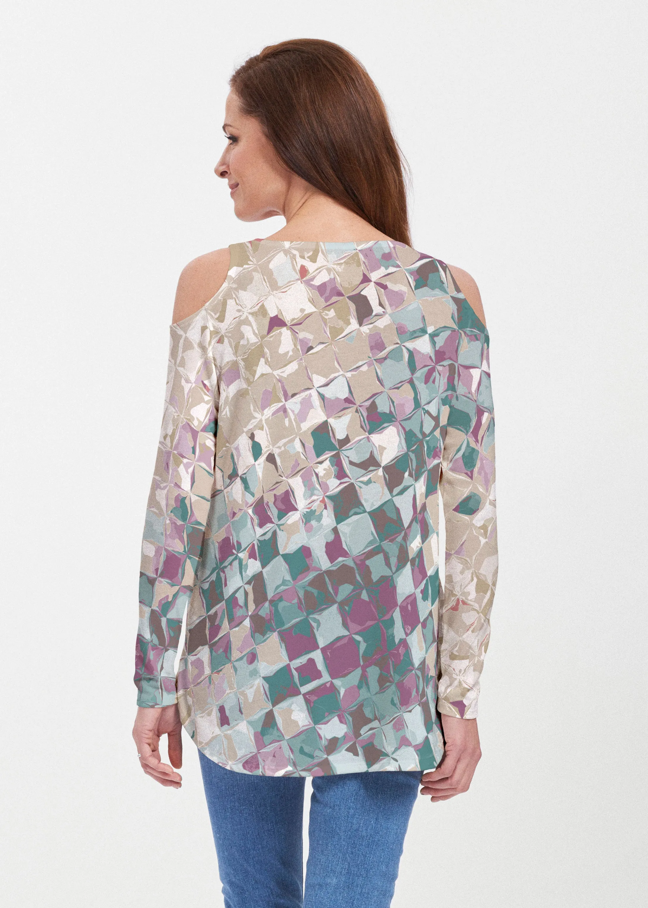Crackle Mint (2870) ~ Butterknit Cold Shoulder Tunic