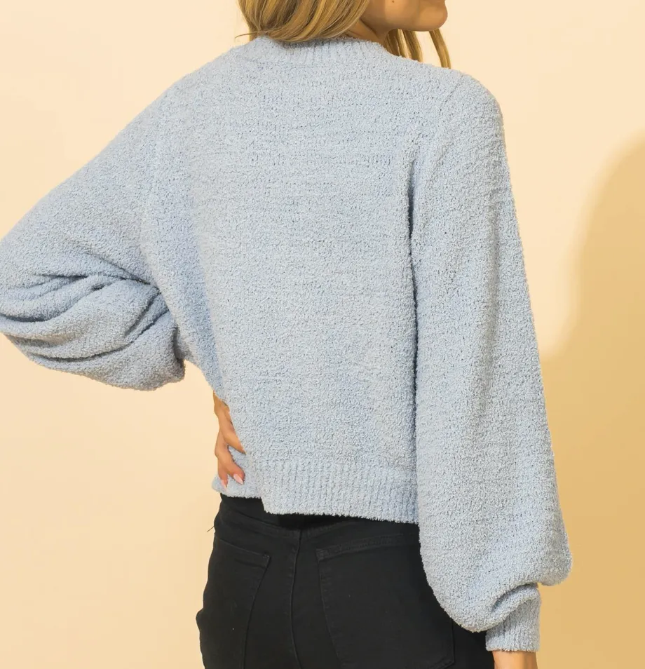 Crew Neck Balloon Sleeve Sweater