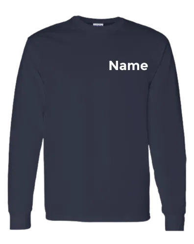 Crewneck-Long Sleeve T-shirt-PCA/SCP Center Back Logo with Option to add Name on front left chest