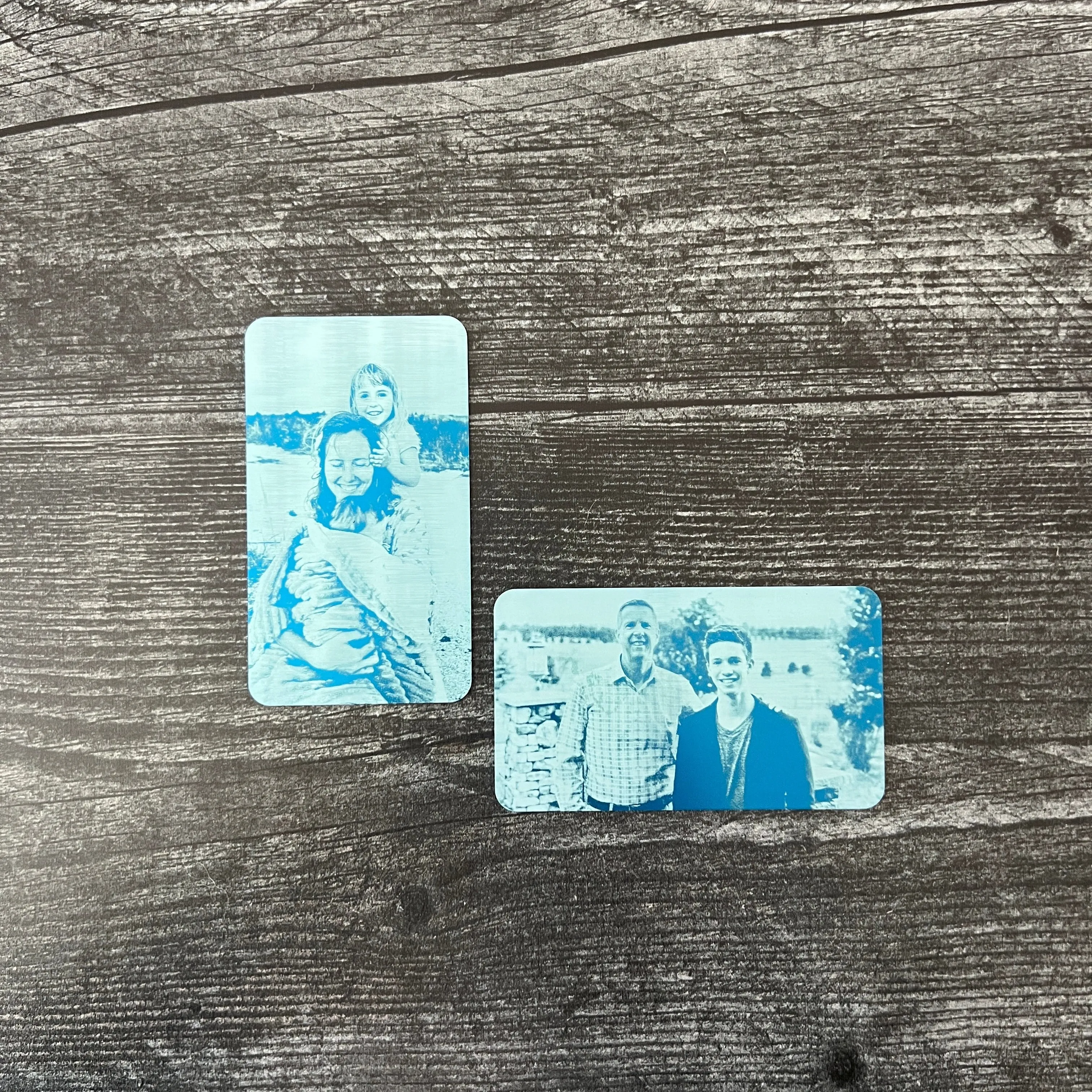 Custom Engraved Metal Wallet Card for Son – Personalized Keepsake Gift with Leather Gift Pouch