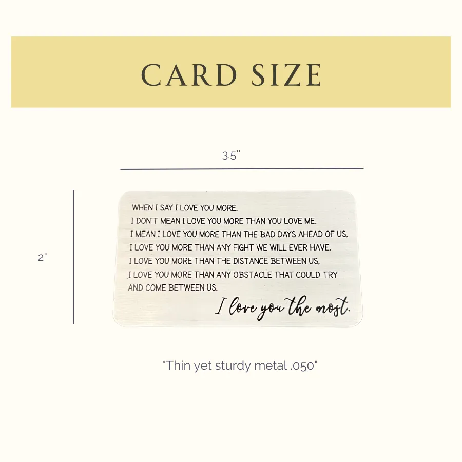 Custom Engraved Metal Wallet Card for Son – Personalized Keepsake Gift with Leather Gift Pouch