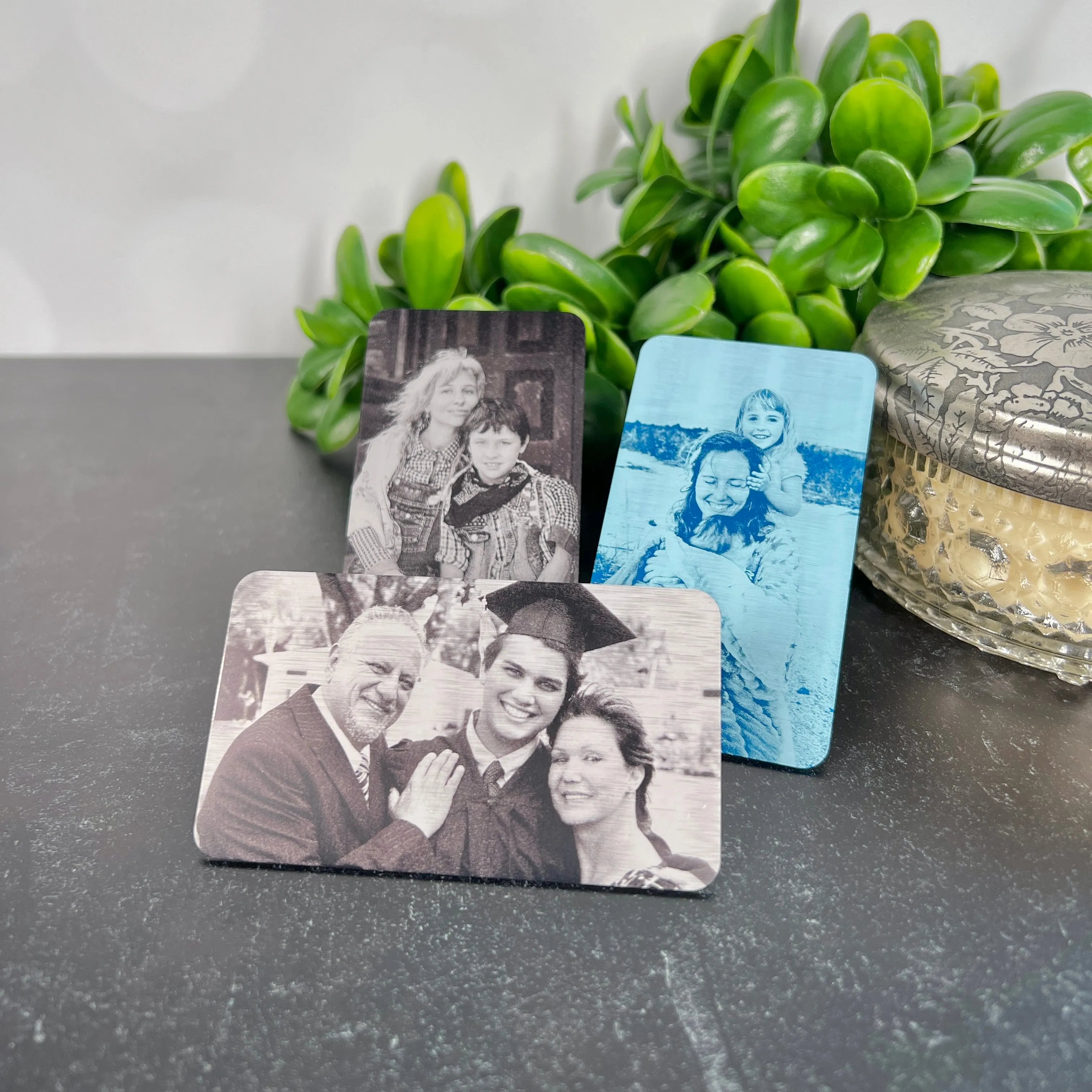 Custom Engraved Metal Wallet Card for Son – Personalized Keepsake Gift with Leather Gift Pouch