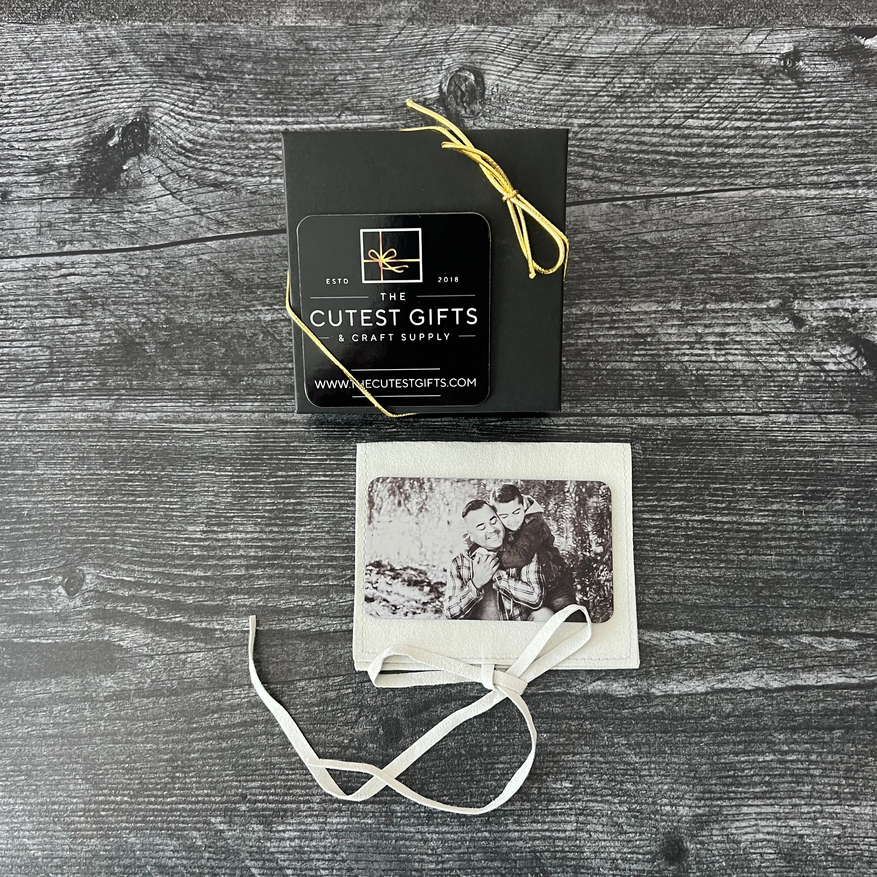 Custom Engraved Metal Wallet Card for Son – Personalized Keepsake Gift with Leather Gift Pouch