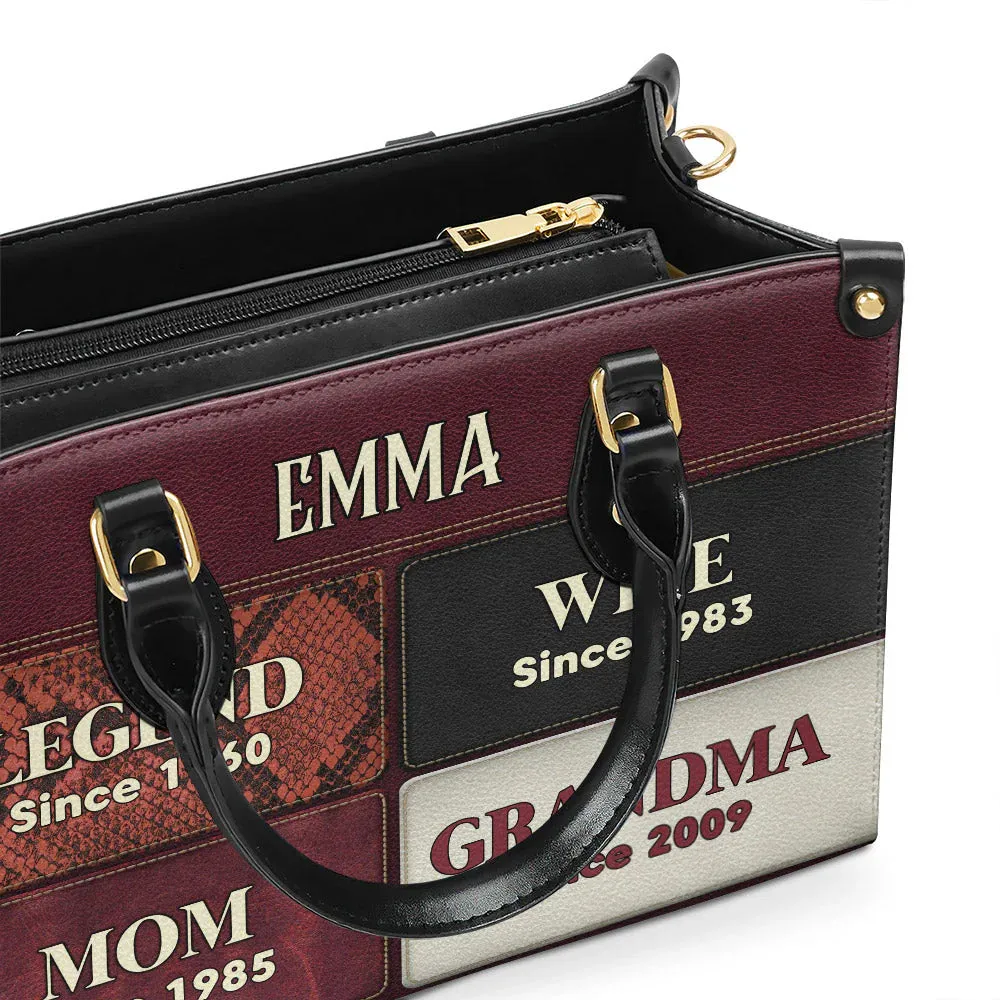 Custom Milestone Leather Handbag – CHRISTIANARTBAG with Personalized Patches - CABLTHB02090424.