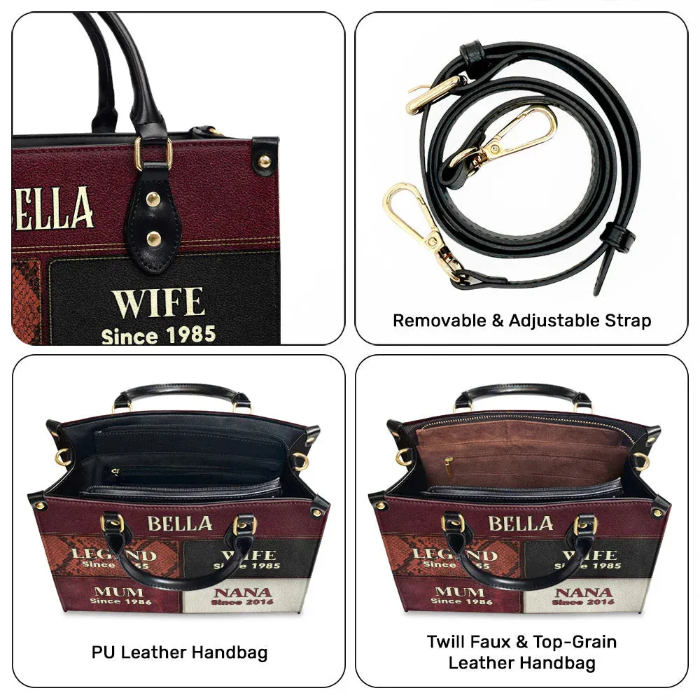 Custom Milestone Leather Handbag – CHRISTIANARTBAG with Personalized Patches - CABLTHB02090424.