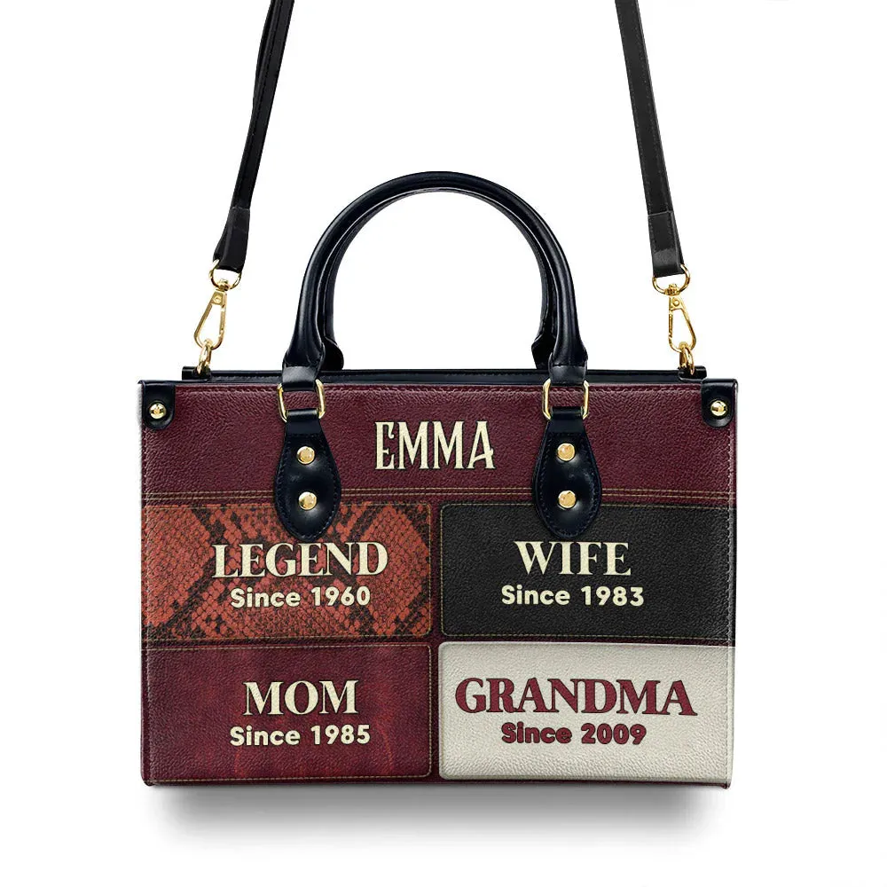 Custom Milestone Leather Handbag – CHRISTIANARTBAG with Personalized Patches - CABLTHB02090424.