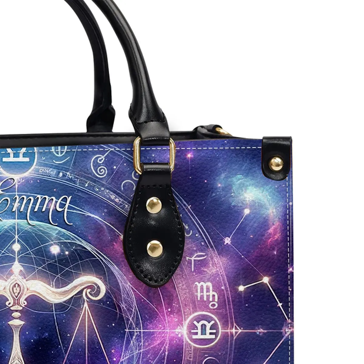 Customizable Astrological Elegance Leather Handbag – Tailor-Made by CHRISTIANARTBAG for Your Zodiac Sign