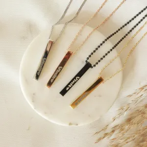 Customized 3D Bar Pendant - Rose Gold