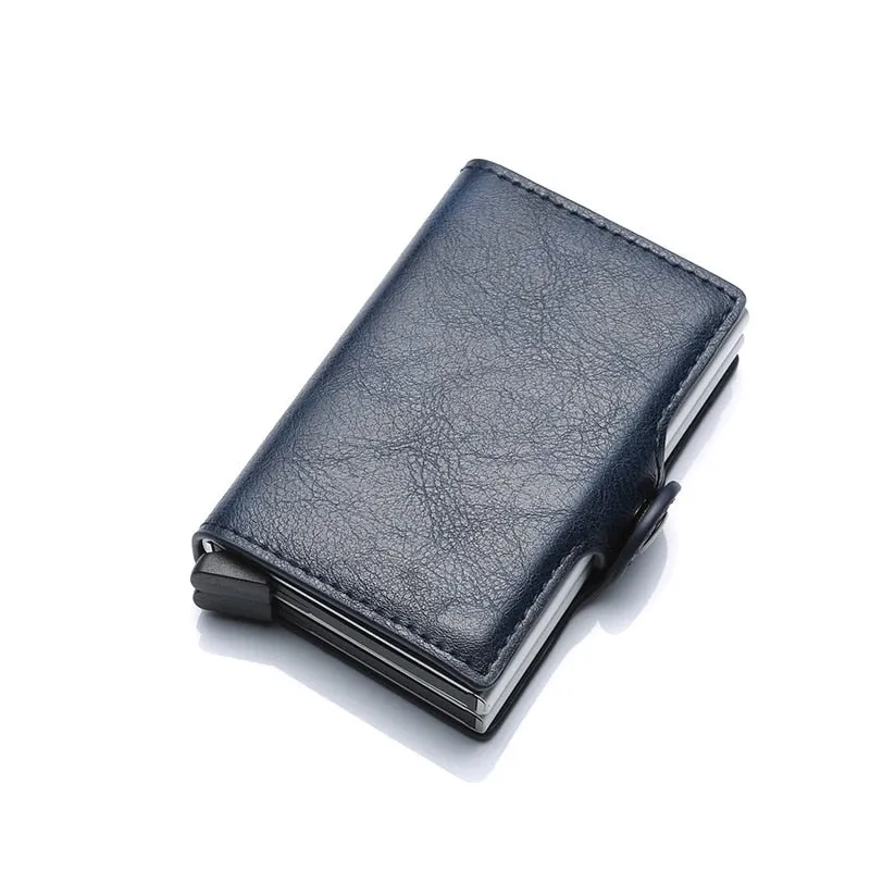 Cyflymder Men Wallets Luxury Brand Carbon Fiber Anti Rfid Credit Card Holder Mens Double Cardholder Case Wallet Metal Business Bank Creditcard Minimalist Wallet