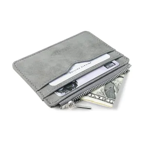 Cyflymder Men's Card Wallet Short Matte Leather Retro Multi-card Frosted Fabric Card Holder Money New Minimalist Purse Transparent Coins