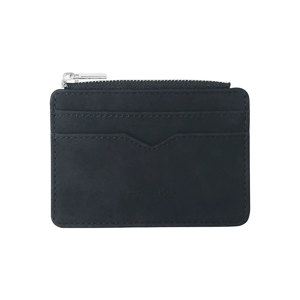 Cyflymder Men's Card Wallet Short Matte Leather Retro Multi-card Frosted Fabric Card Holder Money New Minimalist Purse Transparent Coins