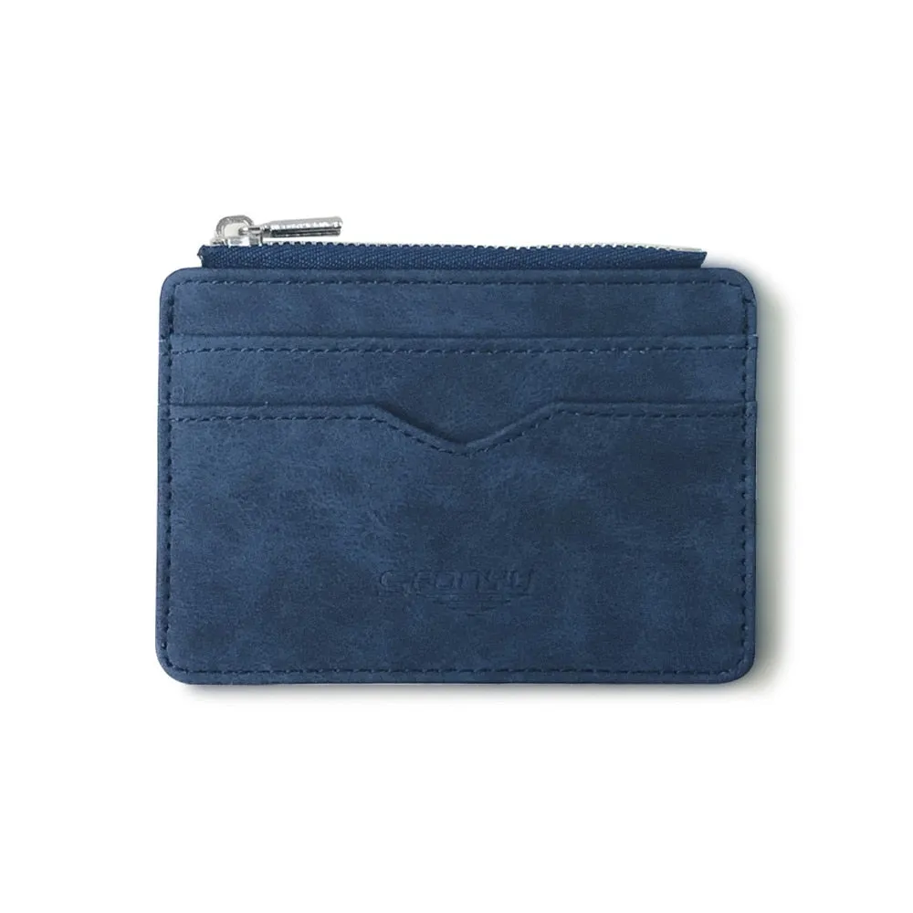 Cyflymder Men's Card Wallet Short Matte Leather Retro Multi-card Frosted Fabric Card Holder Money New Minimalist Purse Transparent Coins