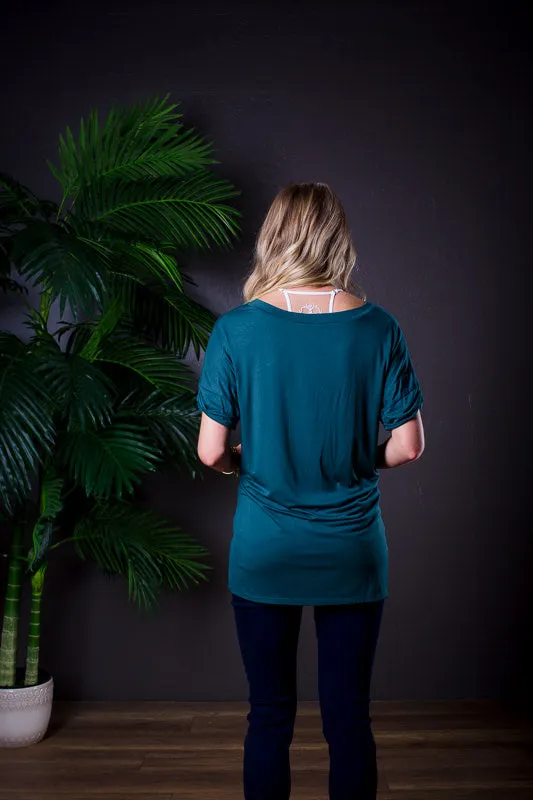 DARIA V NECK TEE GREEN-