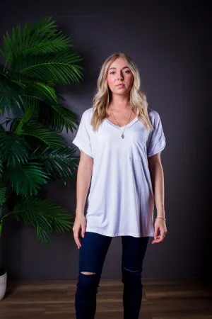 DARIA V NECK TEE WHITE *