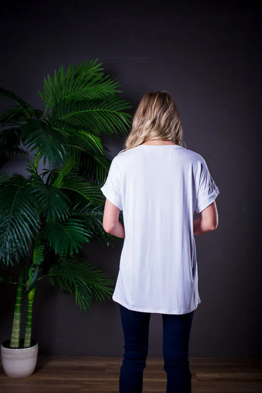 DARIA V NECK TEE WHITE *