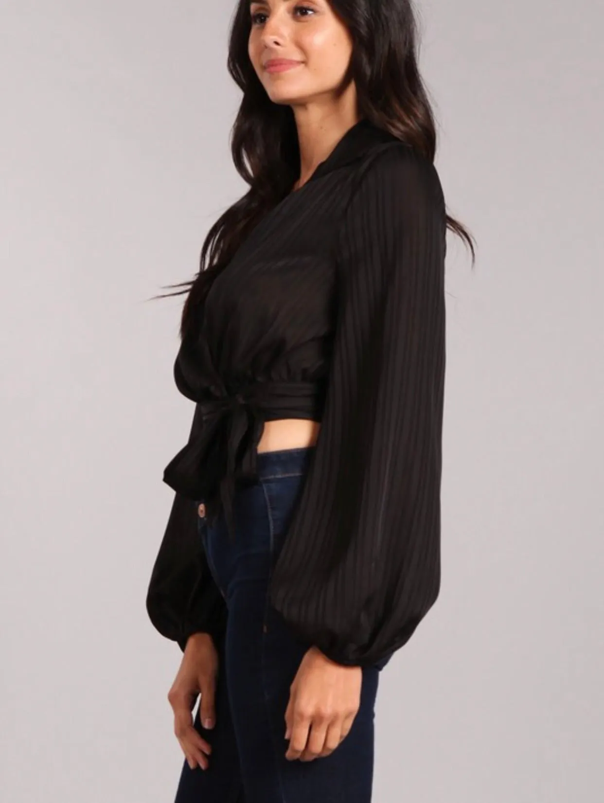 DATE NIGHT STRIPE CROP TOP