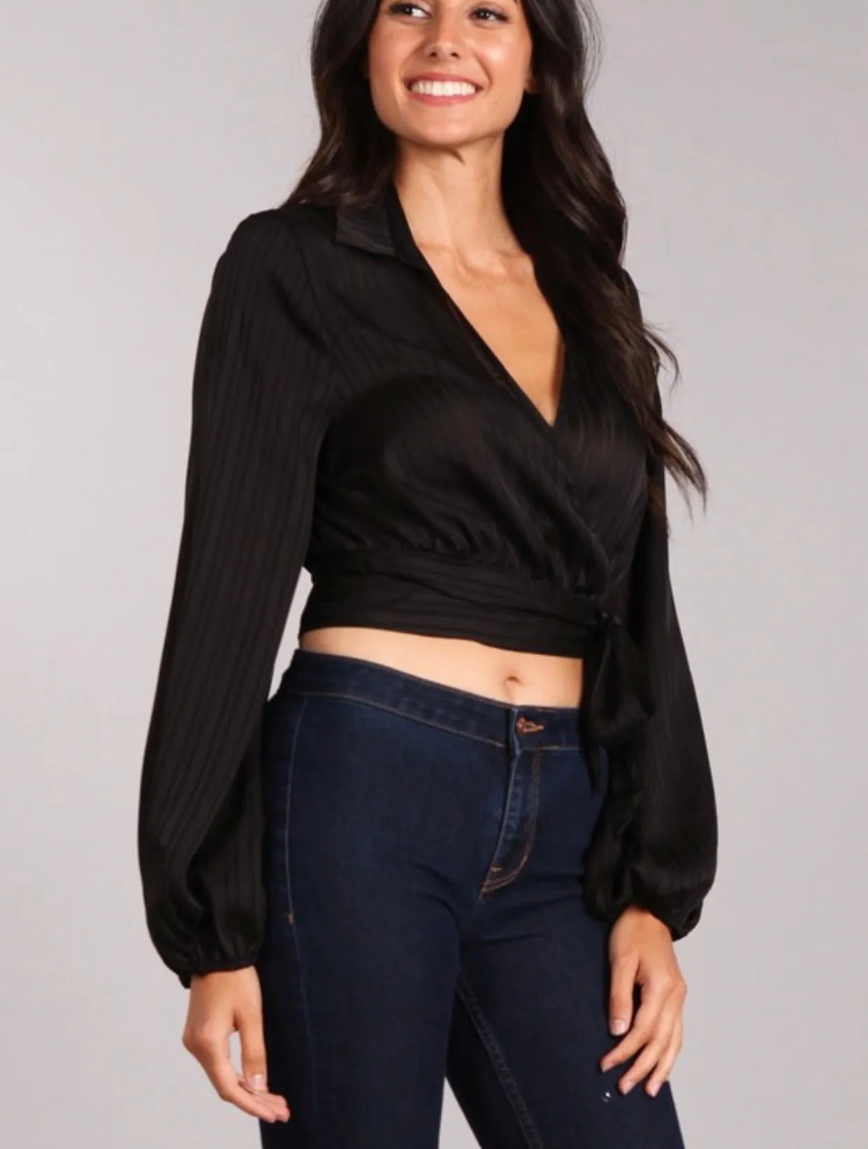 DATE NIGHT STRIPE CROP TOP