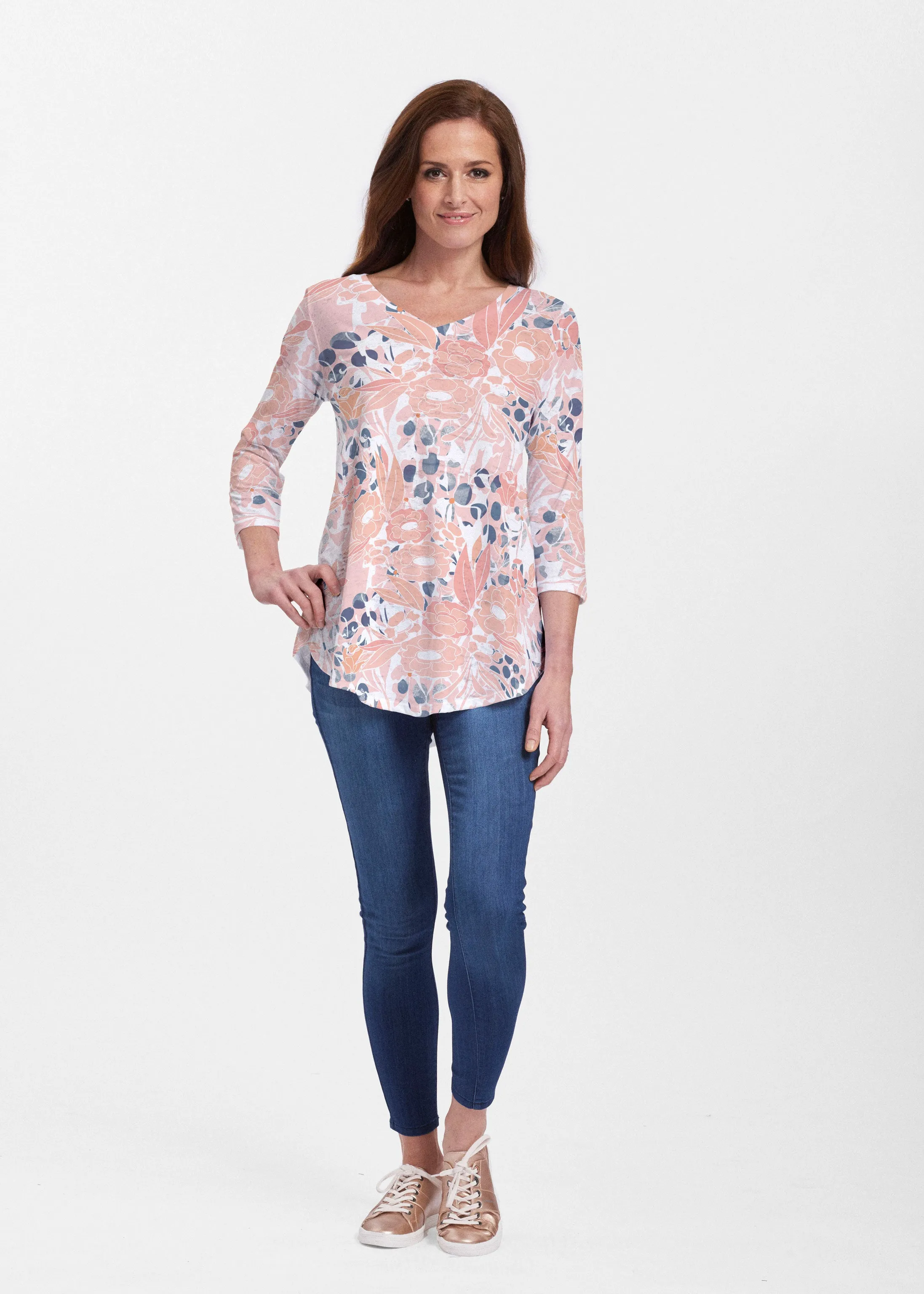 Daydream Florals (7805) ~ Signature V-neck Flowy Tunic