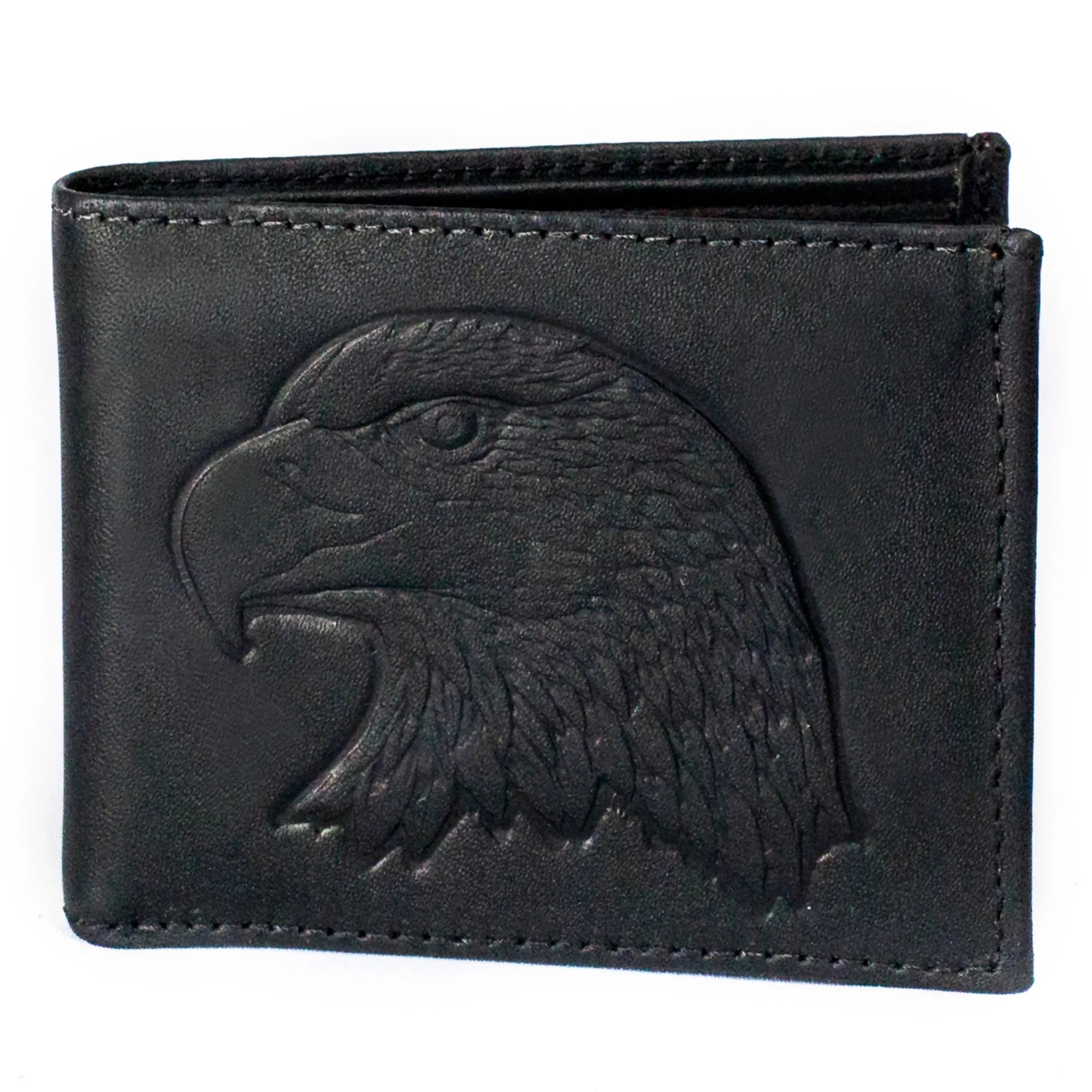 DB313-40  Distressed Leather Billfold- Eagle Head