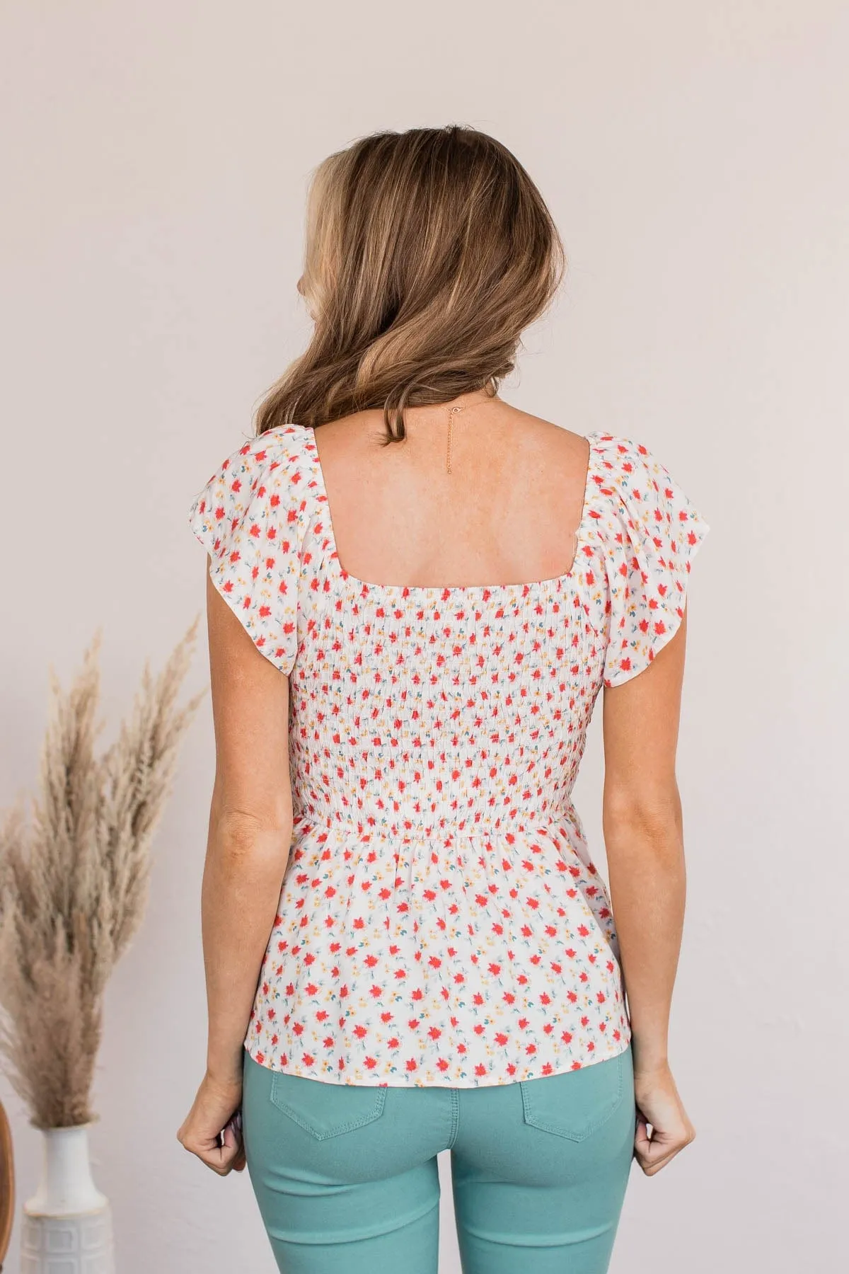 Dearest Rose Off-The-Shoulder Blouse- Ivory
