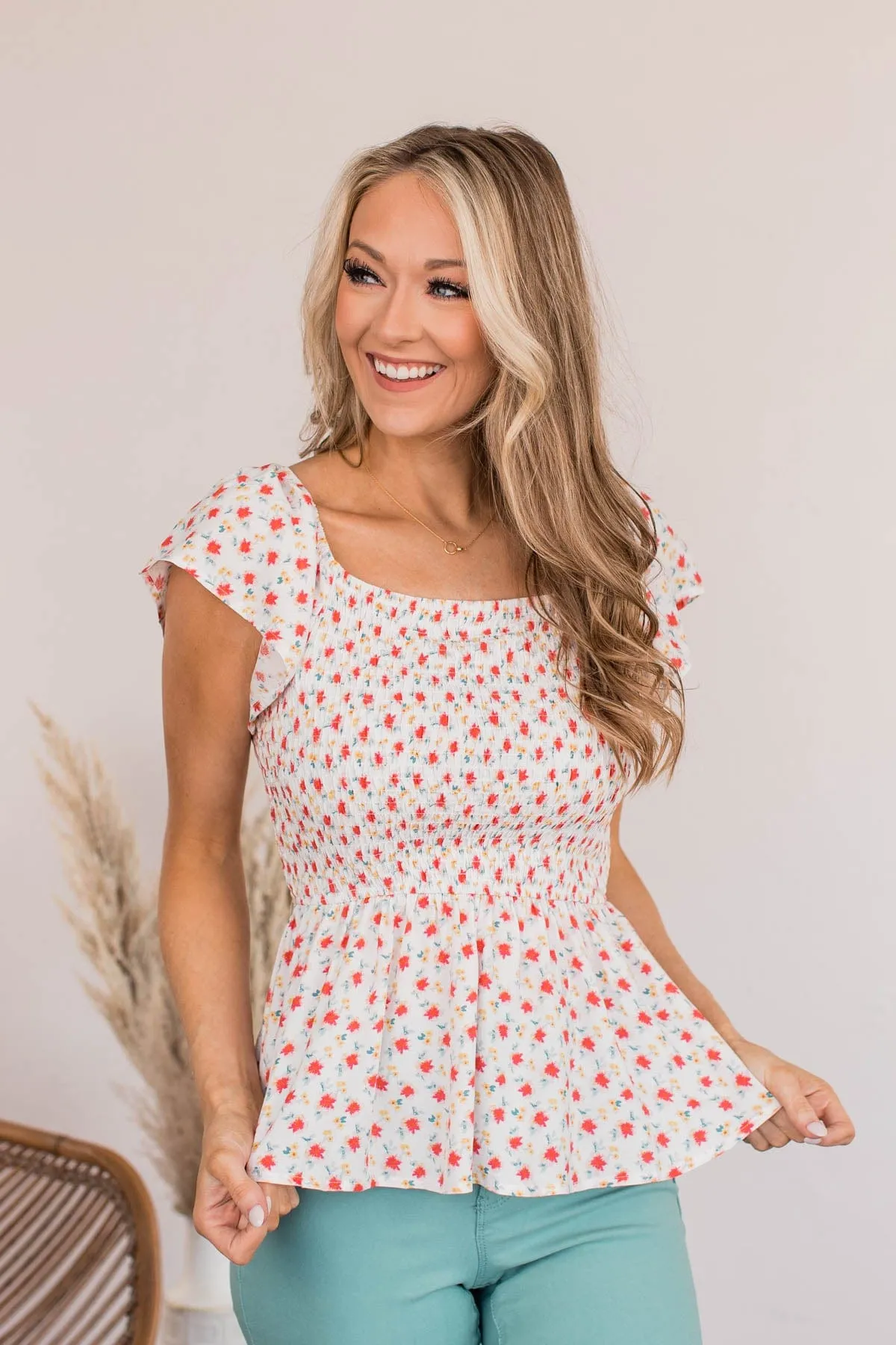 Dearest Rose Off-The-Shoulder Blouse- Ivory
