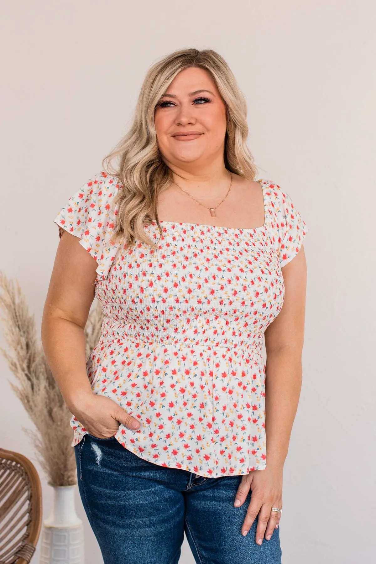 Dearest Rose Off-The-Shoulder Blouse- Ivory