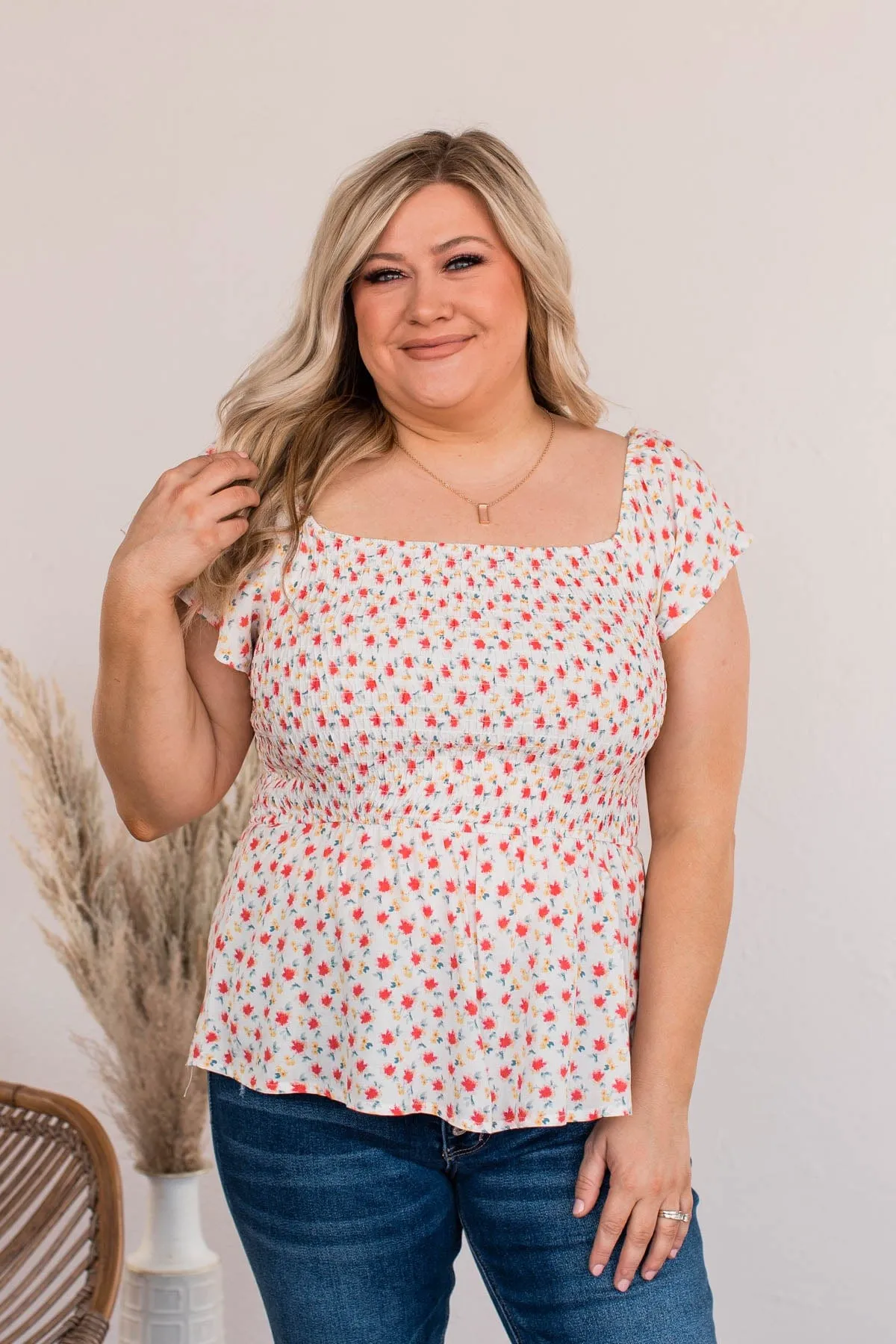 Dearest Rose Off-The-Shoulder Blouse- Ivory