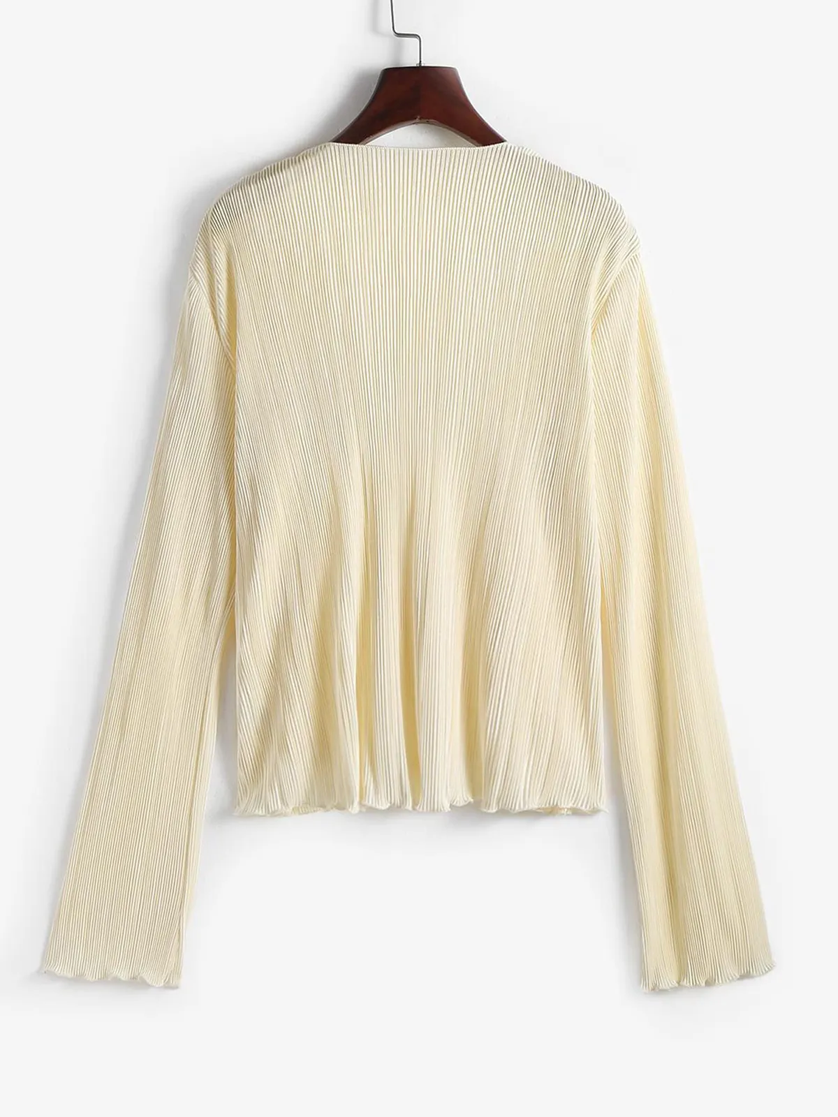 Deep V Neck Tie Front Top