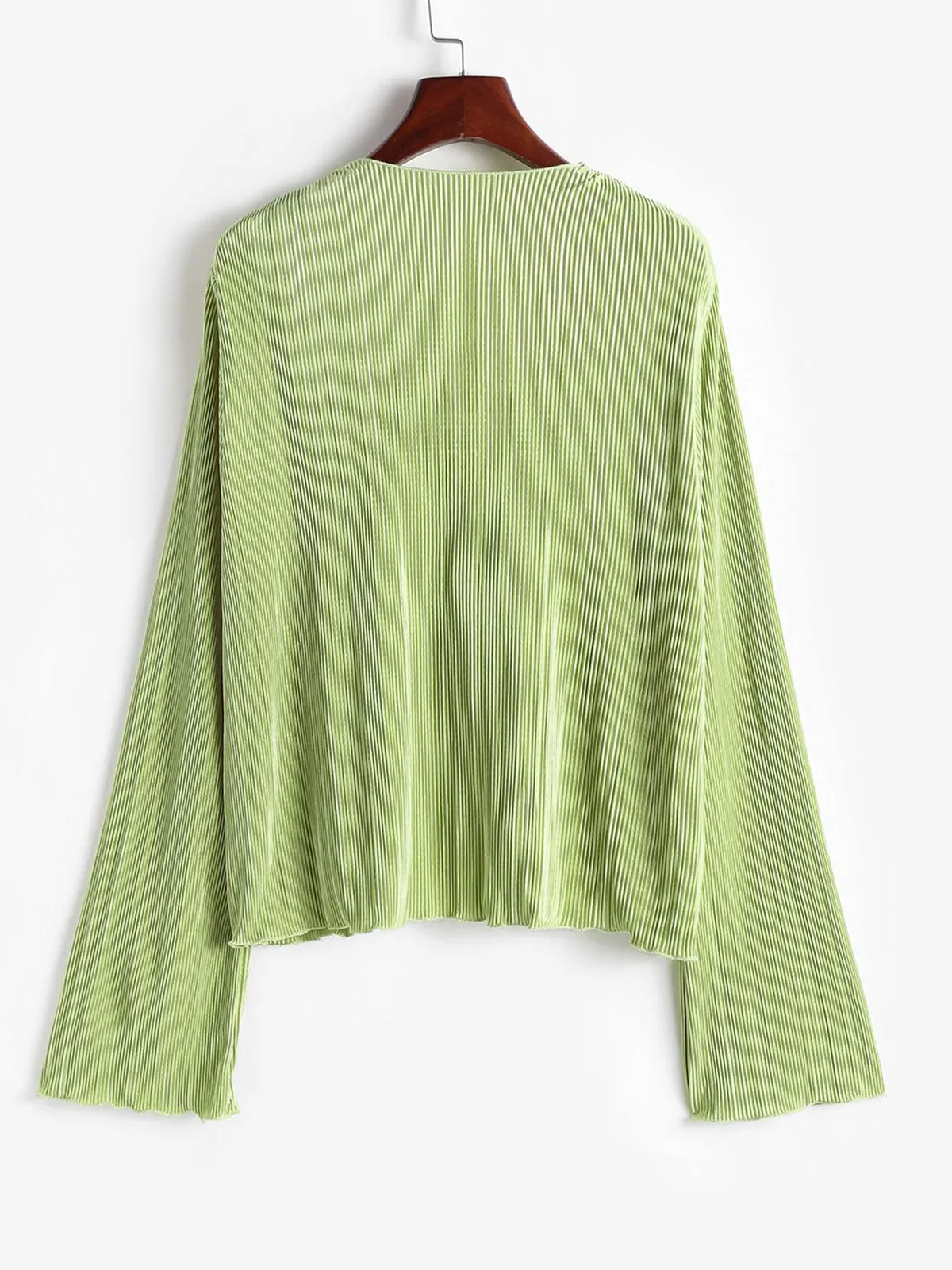Deep V Neck Tie Front Top