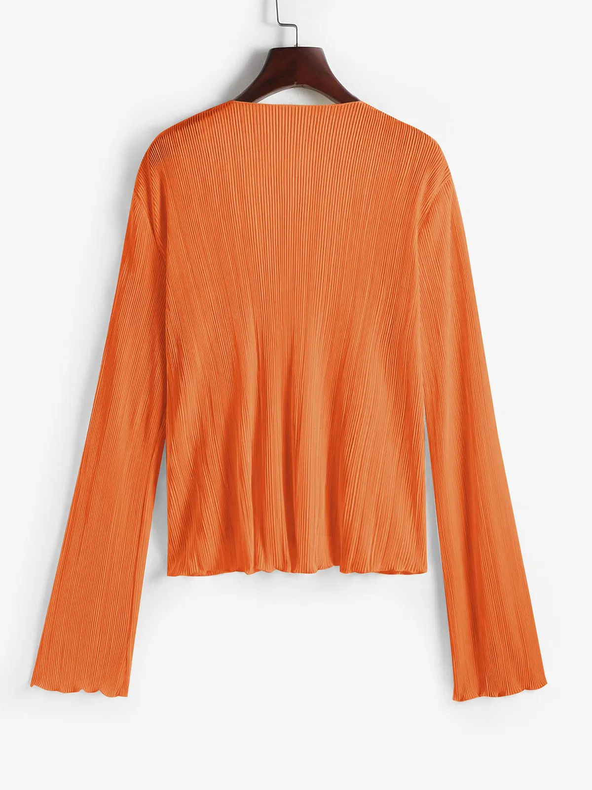 Deep V Neck Tie Front Top