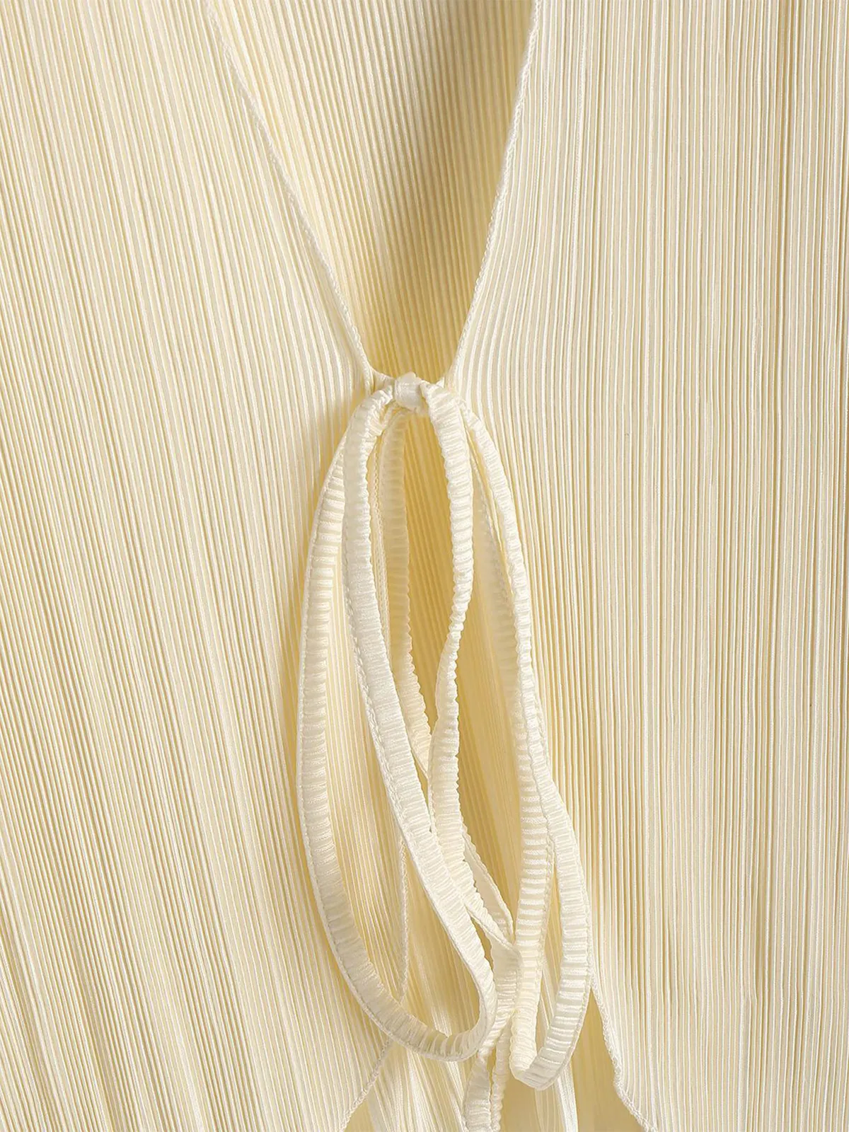 Deep V Neck Tie Front Top