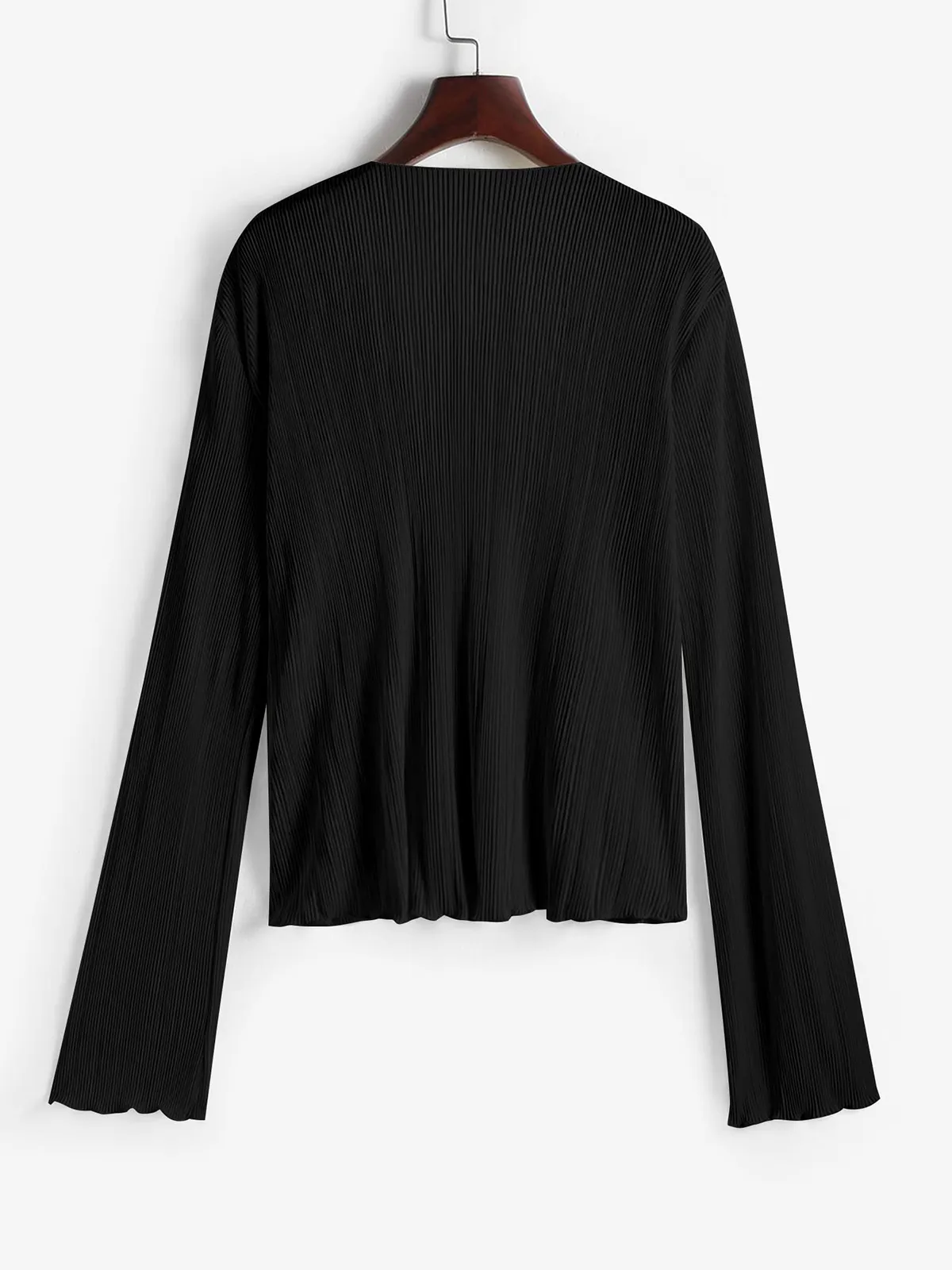 Deep V Neck Tie Front Top