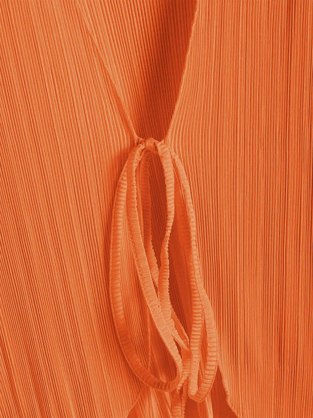 Deep V Neck Tie Front Top
