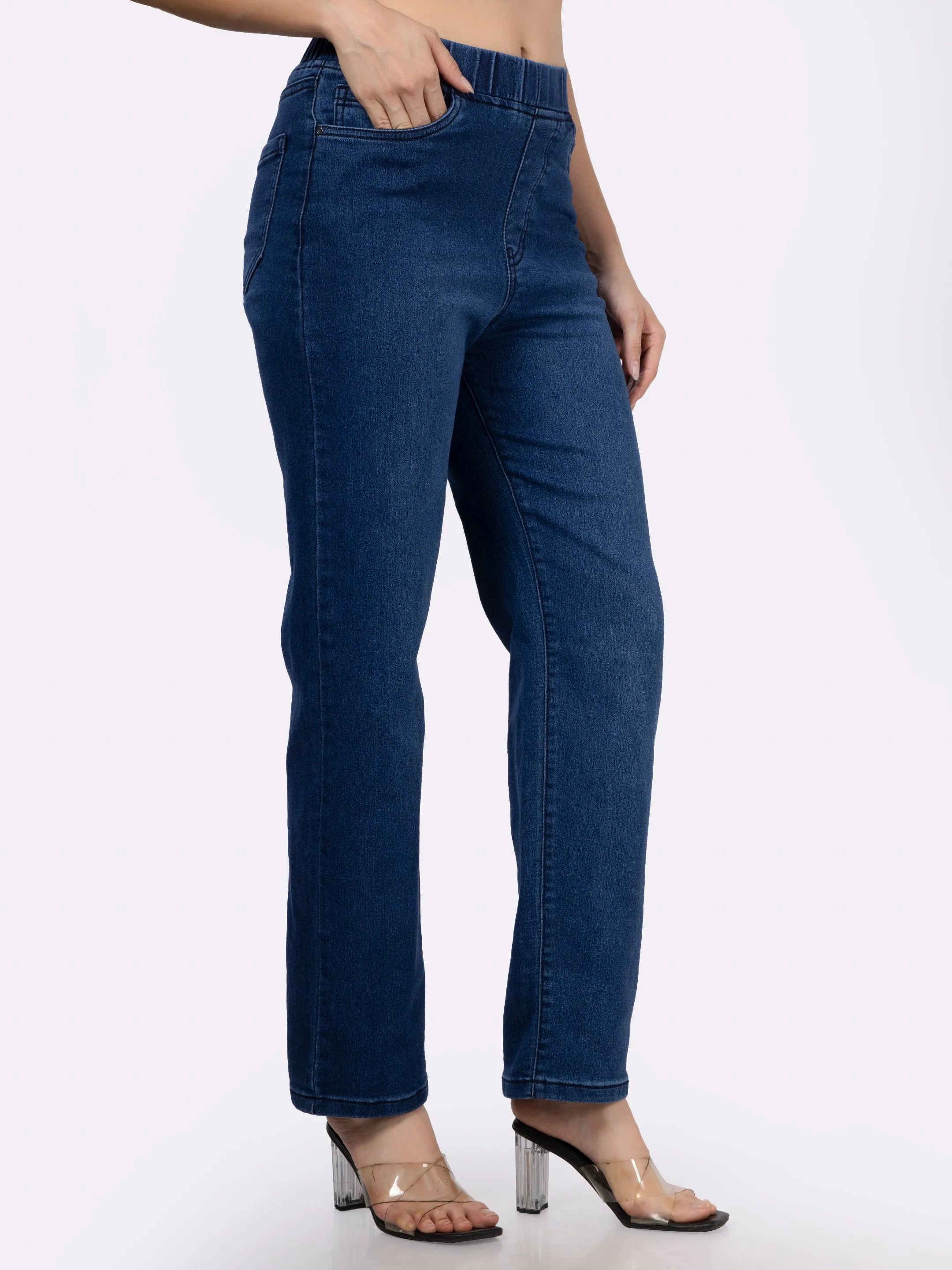 Denim Blue Straight Fit Jeggings