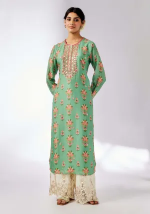 Dhara printed mint tunic