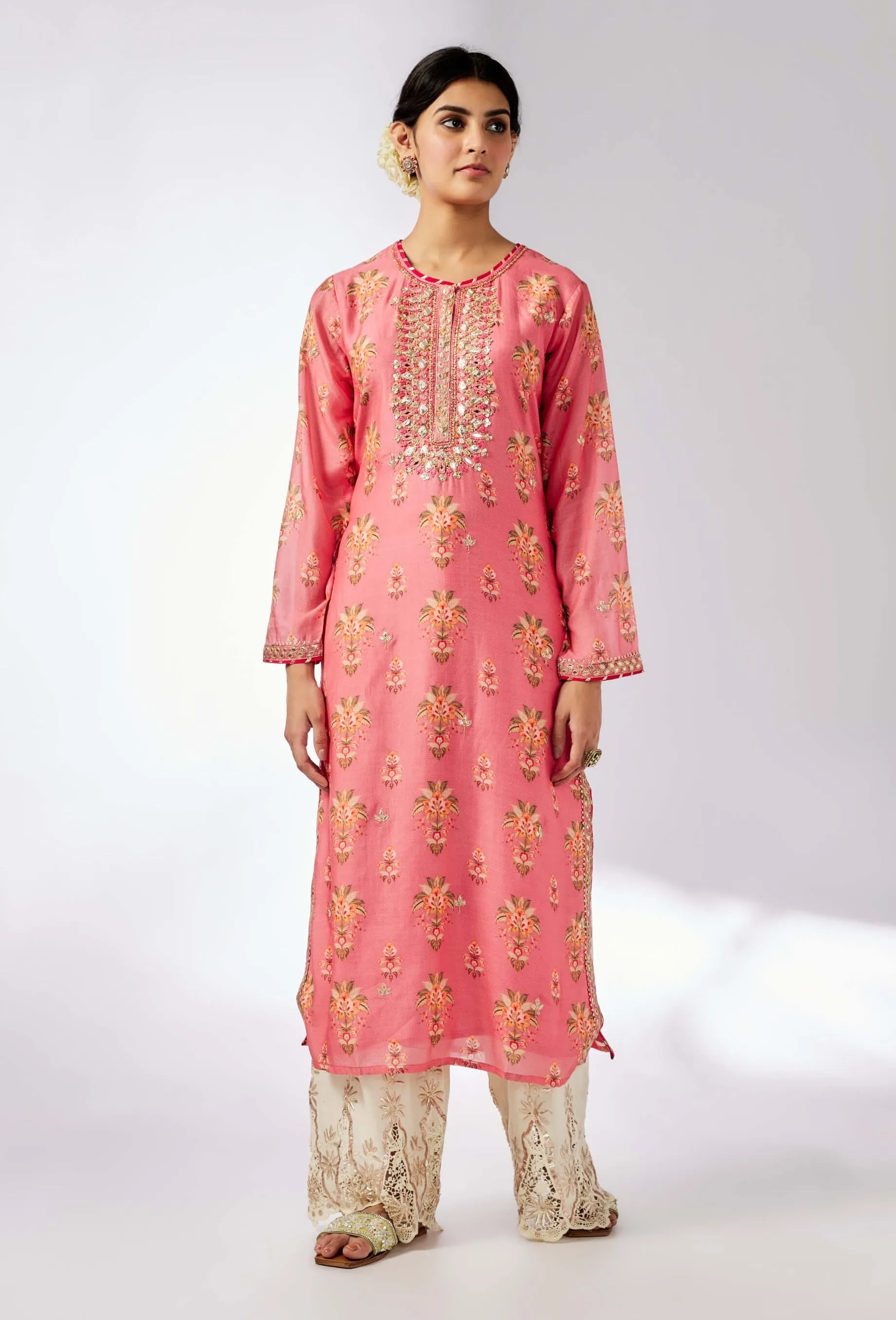 Dhara printed pink tunic