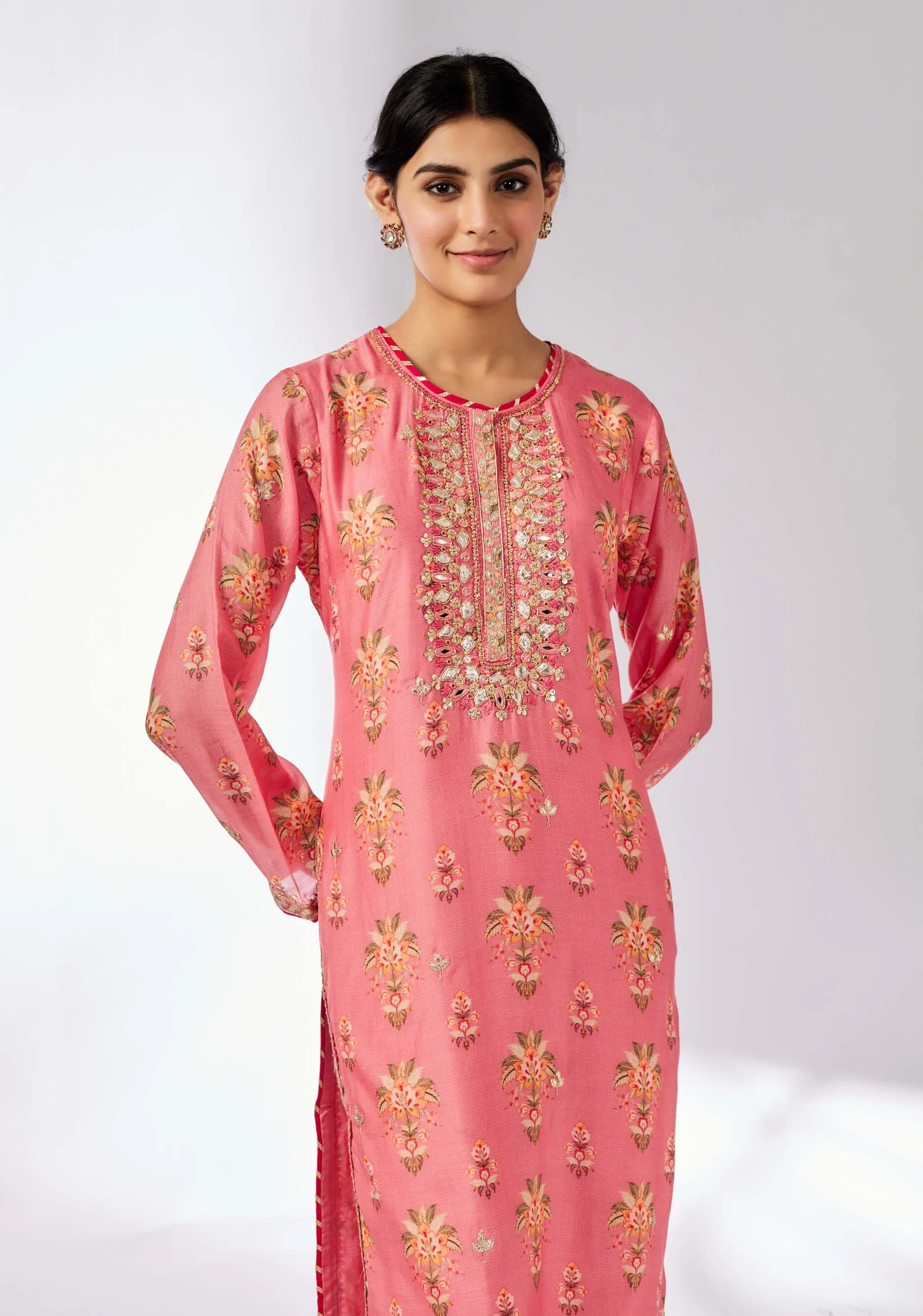 Dhara printed pink tunic