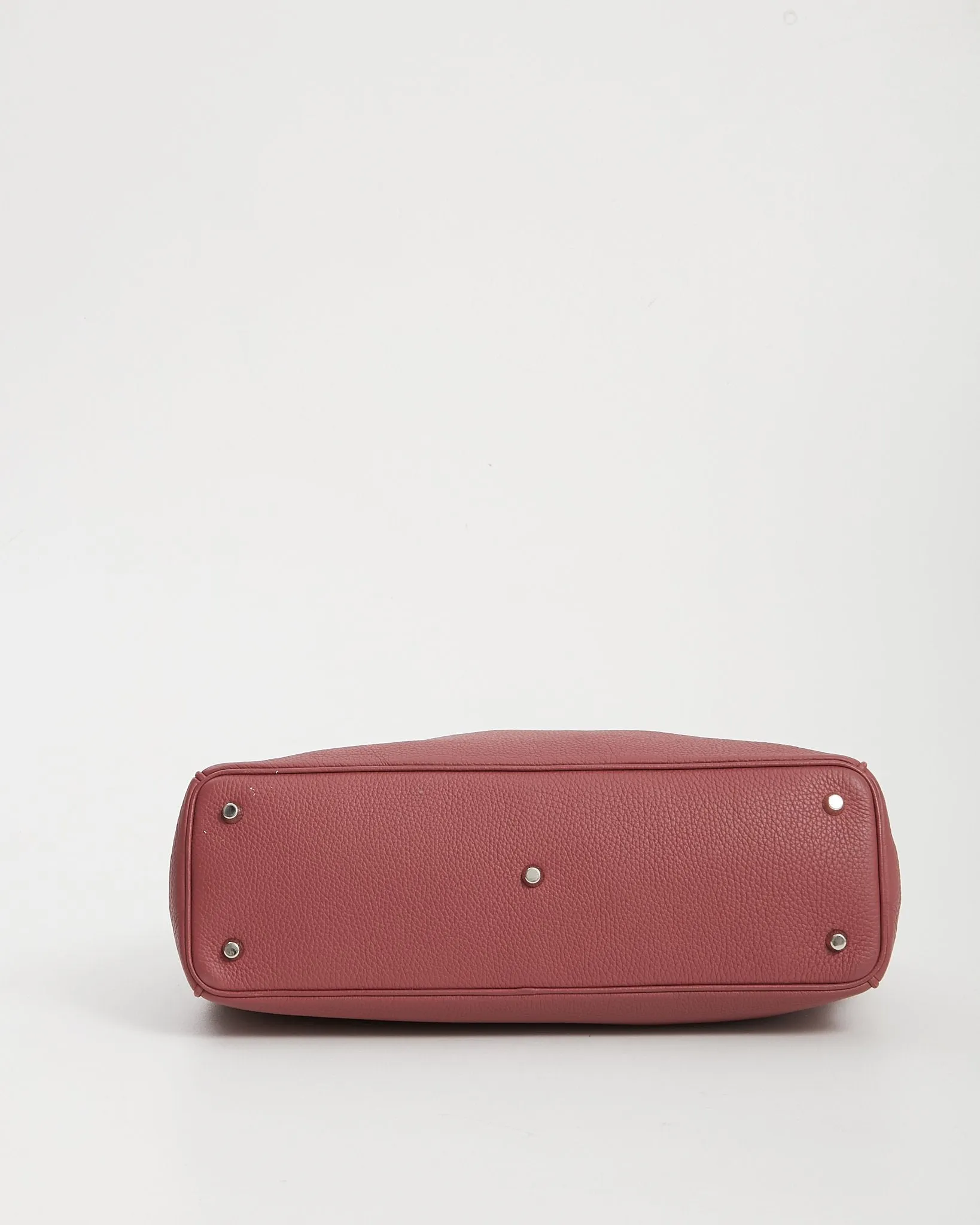 Dior Antique Rosewood Pebbled Leather Diorissimo Large Top Handle Bag