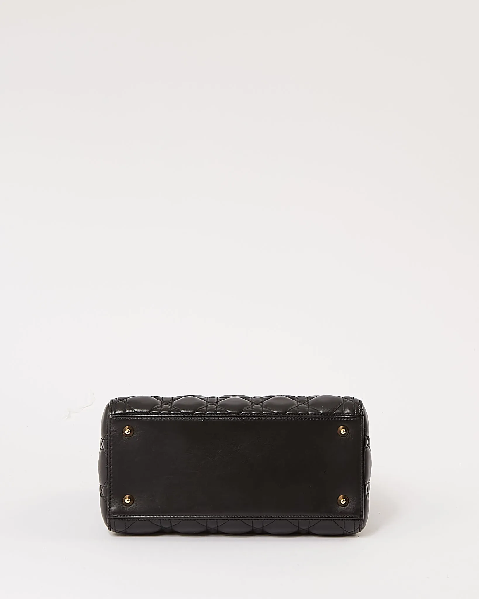 Dior Black Cannage Leather Medium Lady Dior Bag (no strap)