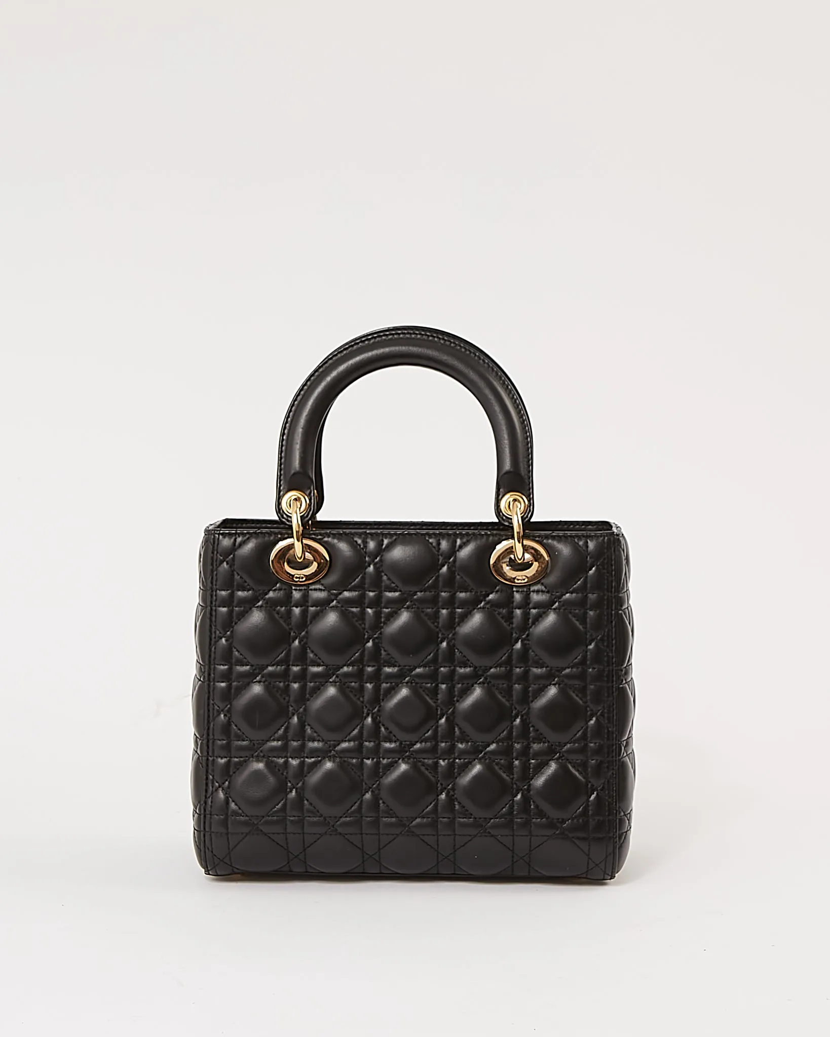 Dior Black Cannage Leather Medium Lady Dior Bag (no strap)