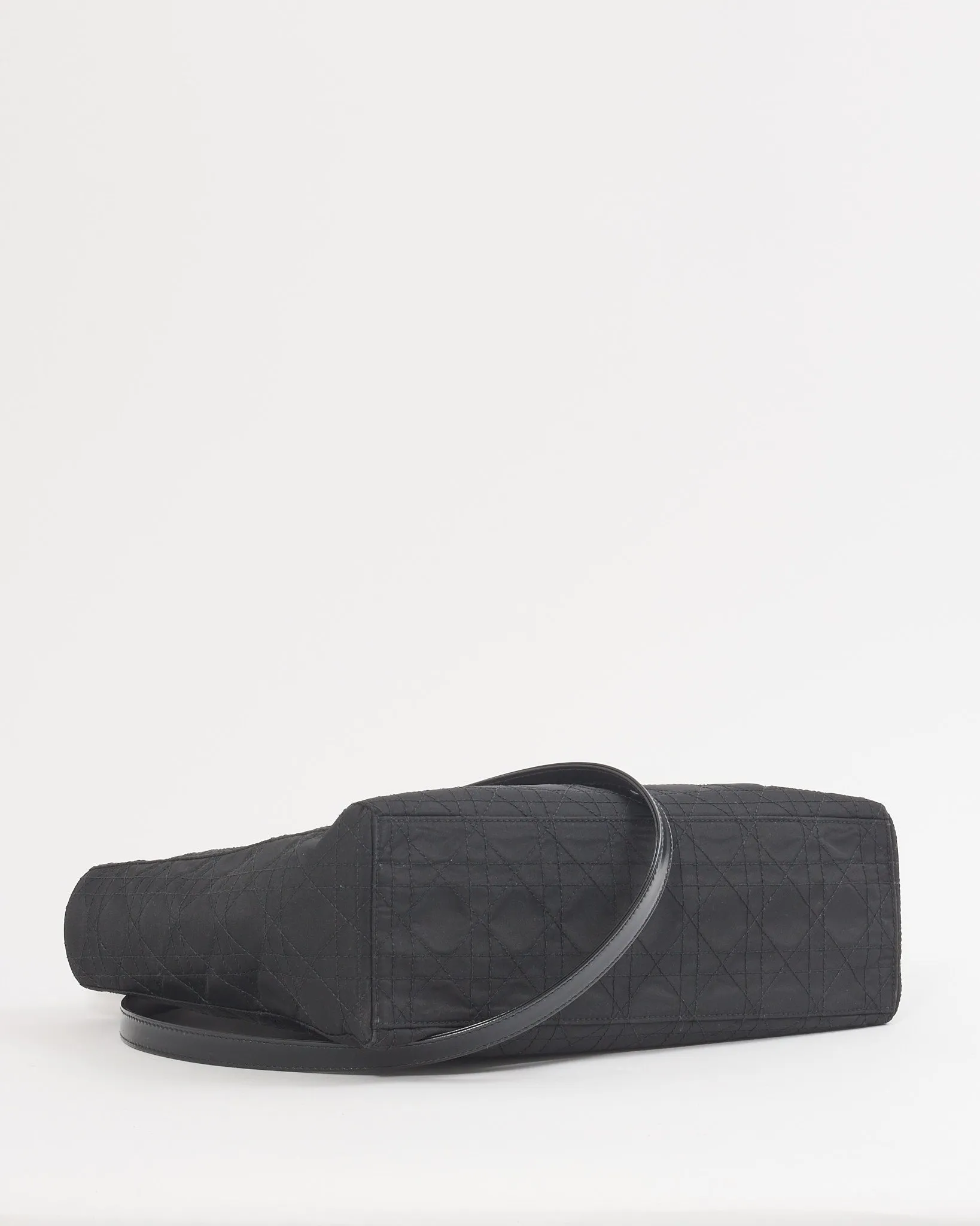 Dior Black Nylon Cannage Large Lady Dior Bag