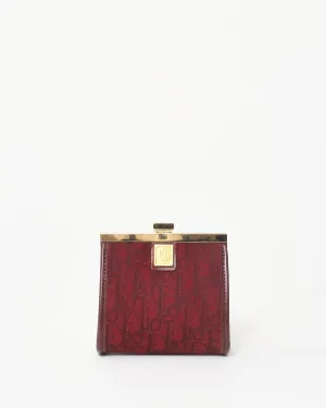 Dior Vintage Burgundy Oblique Coin Purse