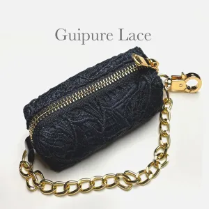 Dog poop bag dispenser ~ Guipure Black Lace