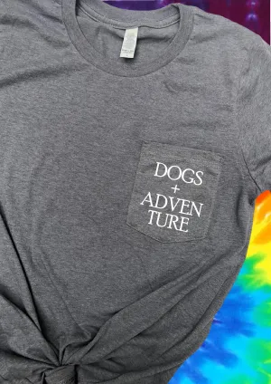 Dogs And Adventure Shirt | Pocket Print Shirt | Unisex Crew