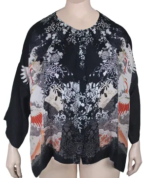 Dressori Silk Jewel Neck Blouse